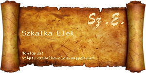 Szkalka Elek névjegykártya